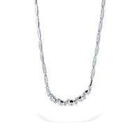 Collana donna in oro bianco 18 kt con diamanti G VS – 20.00 g – 0.15 ct | Design a sfere lucide Idee Preziose dal 1987 - IP.CK18B/27D
